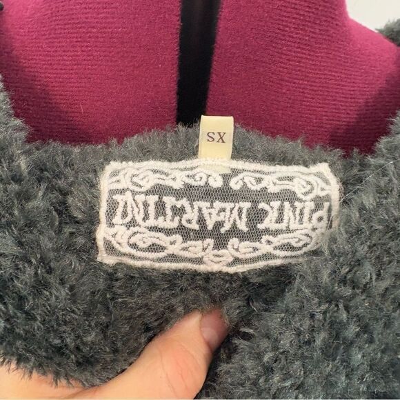 PINK MARTINI Plush Open Front Hooded Cardigan XS Heavy Weight - Picture 5 of 8